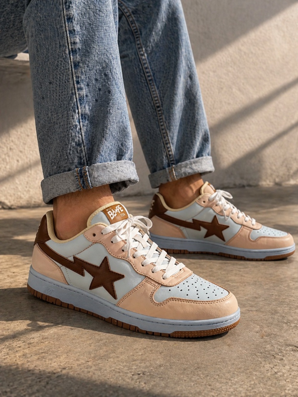 A Bathing Ape Court Sta Beige | BAPE Sneakers